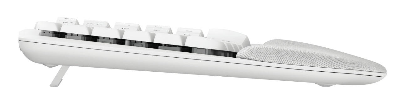 Logitech Wave Keys – Tastatur, kabellos (Bluetooth/2,4 GHz), DE-Layout (DE), ergonomisch, Offwhite