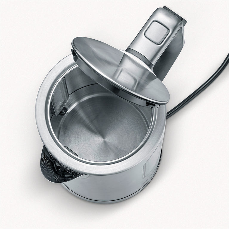 Severin Wasserkocher WK 3418 – 1,7 l, Edelstahl, Temperaturwahl, Warmhaltefunktion, 3000 W, Schwarz, 360°-Sockel