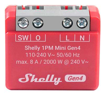 Shelly 1PM Mini Gen4 – Smart-Steckdose – WLAN, 8 A, Verbrauchsmessung – für Amazon Alexa, Google Assistant