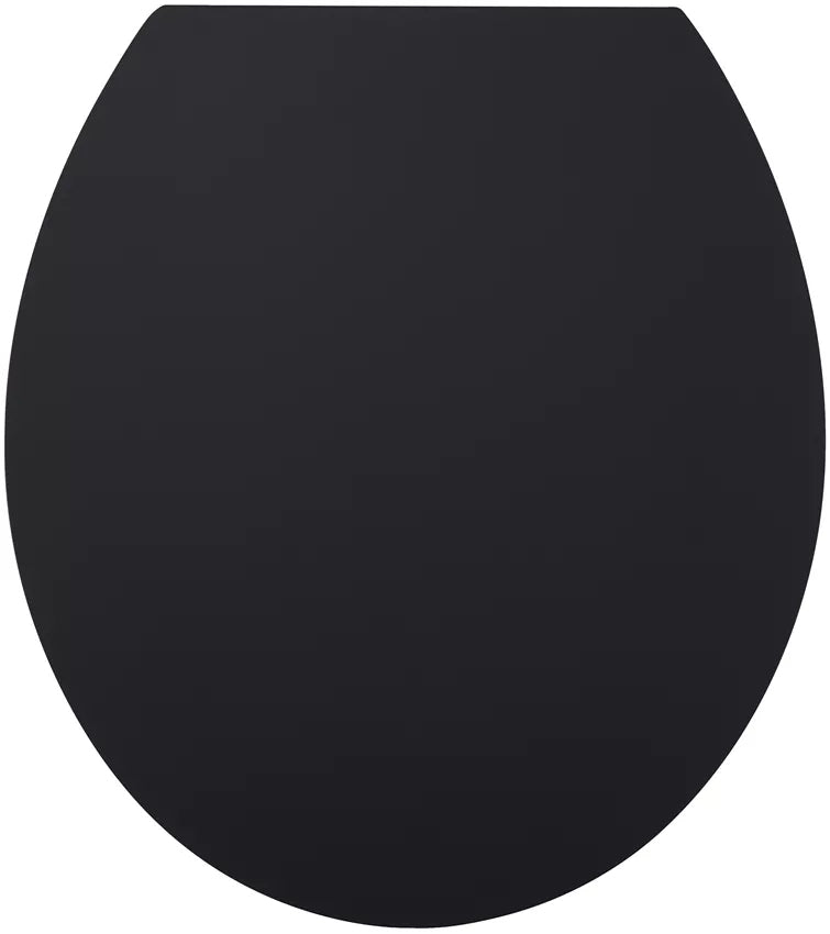 Diaqua Toilettensitz (rund) – Duroplast, schwarz, mit Deckel, 38,2 × 44 cm