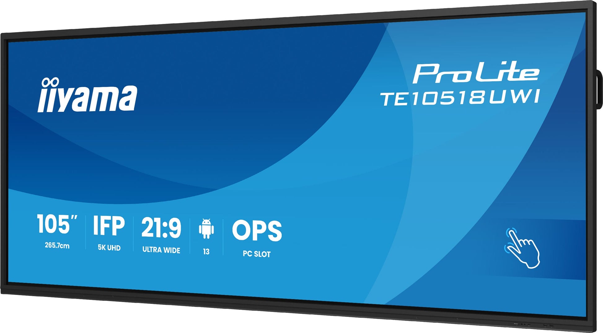iiyama TE10518UWI-B1AG – 104,6" Touch, 5120 × 2160, VA, USB-C 100 W, LAN