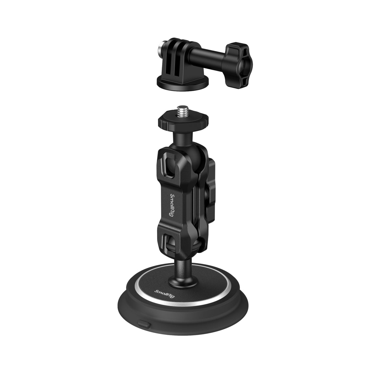 SmallRig Magic Arm 4466 Saugnapfhalterung – 1/4" Gewinde, ABS/Aluminium, 75 × 134,5 mm – für Actioncams