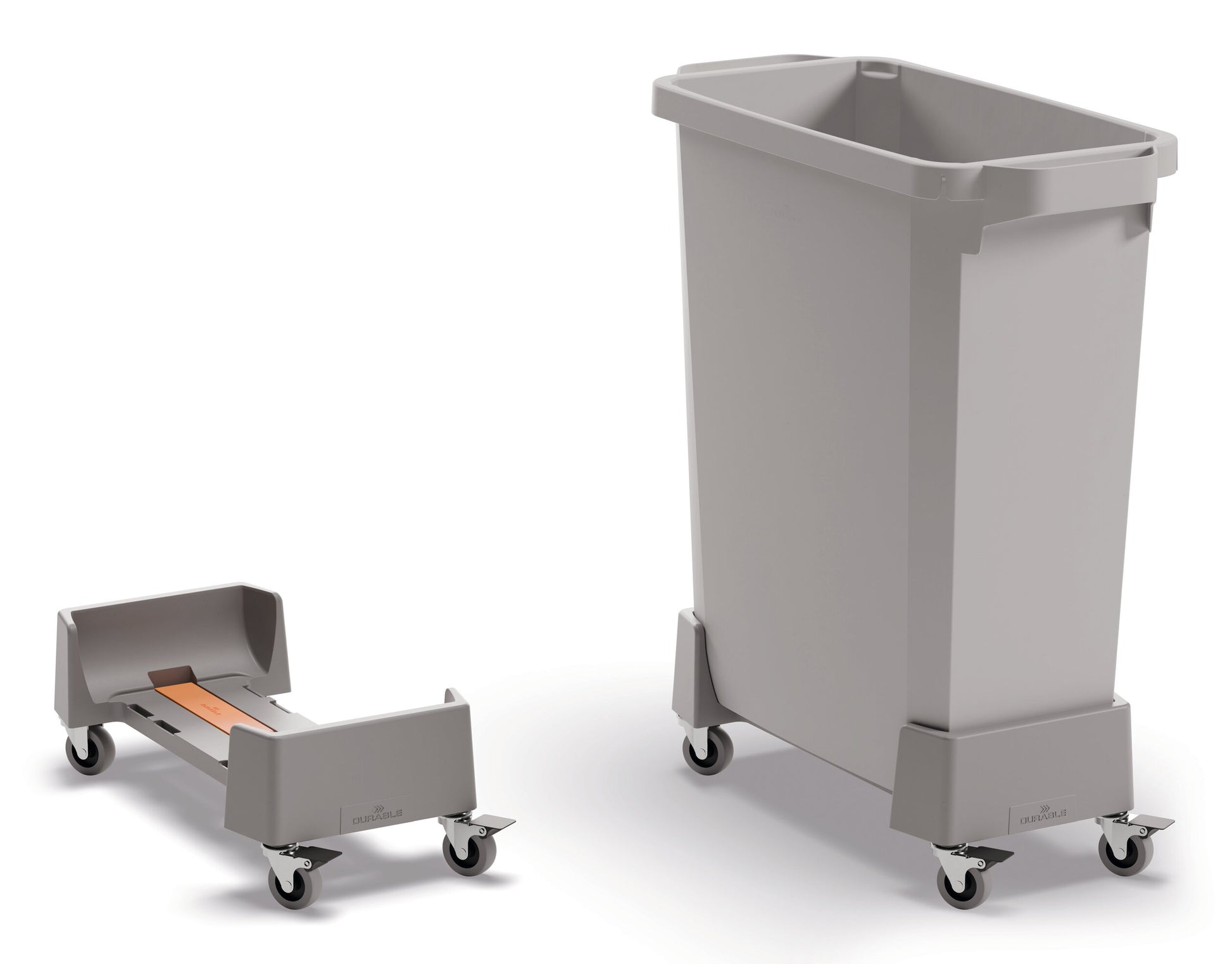 DURABLE Transportroller – für DURABIN 60, Kunststoff (PP), Grau, B 240 × T 495 × H 165 mm