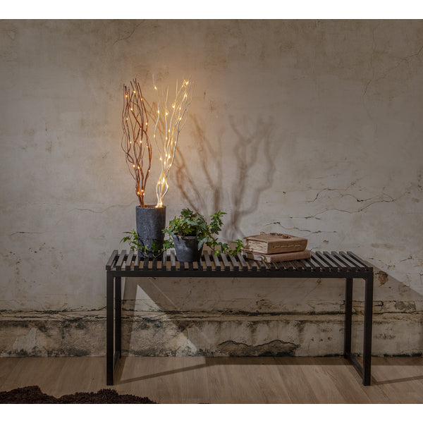Star Trading Lichterkette/Dekolicht Willow – 60 cm, 0,38 W, Warmweiss, Braun, 24 LEDs, batteriebetrieben