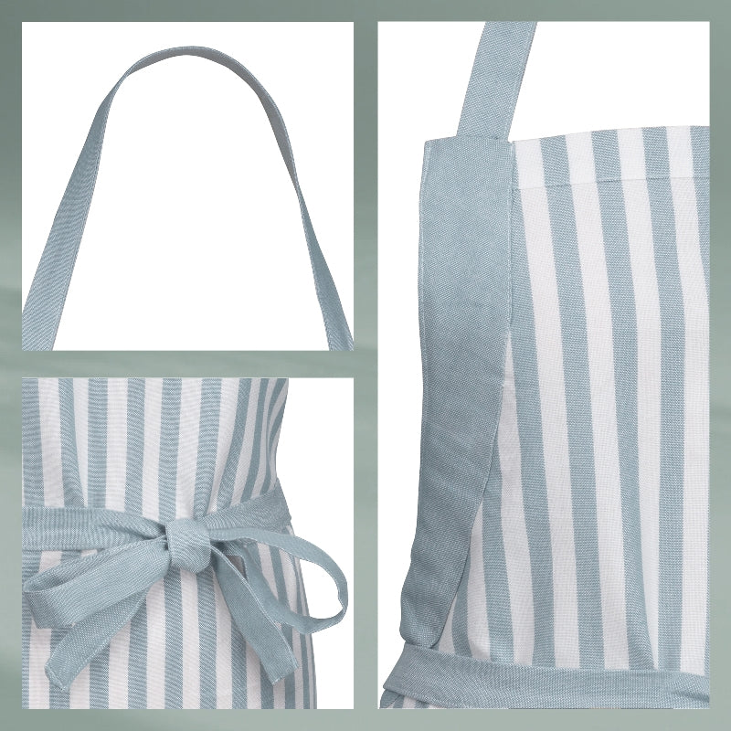 Kela Kochschürze CAJA – S/M – Bambus/Baumwolle, 67×80 cm, Hellblau/Weiss, maschinenwaschbar 40 °C