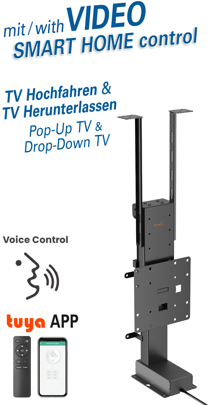 myWall HP 66 – Displayständer, Full-Motion, motorisiert, für 17–32", VESA 100×100–200×200, bis 45 kg