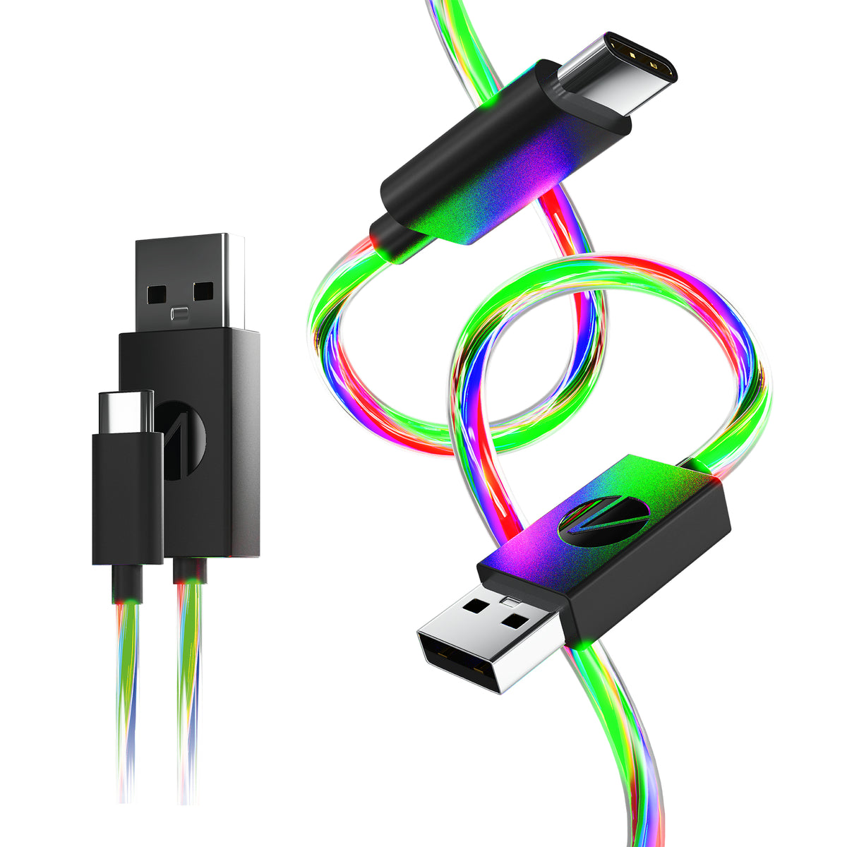 STEALTH Gaming USB-A auf USB-C Kabel – USB 2.0 (480 Mbit/s) – 2 m – Beleuchtet – Schwarz – für PS5, Switch
