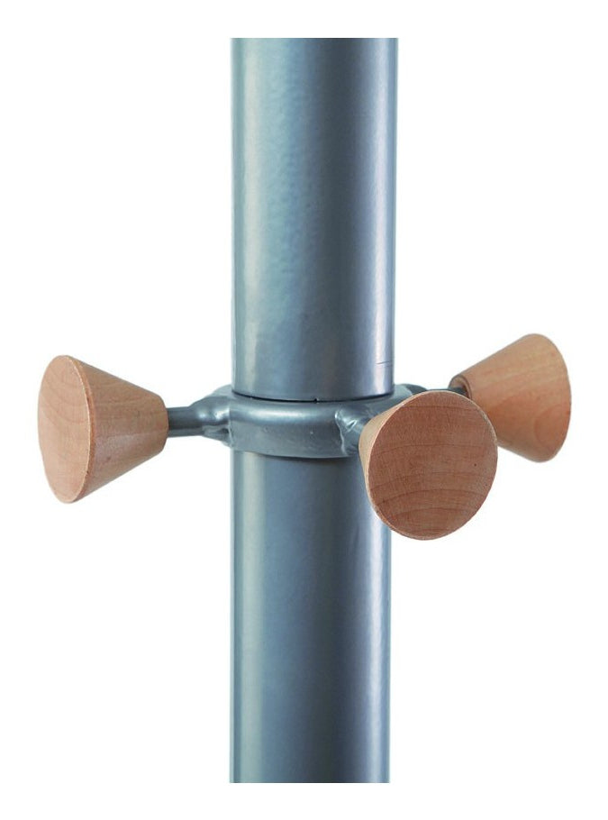 Alba LUX Garderobenständer – Stahl/Holz – Silber/Natur – 1'800 mm
