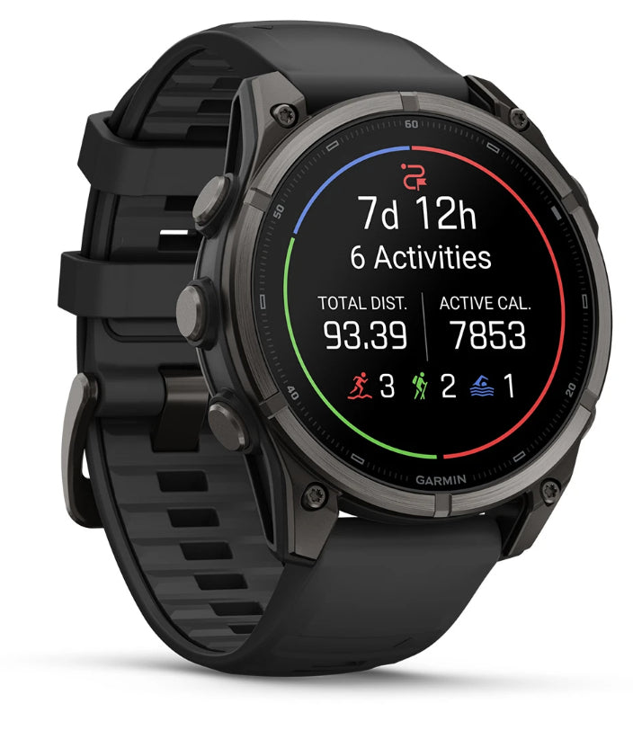 Garmin Fenix 9 47 mm GPS – Titan Carbongrau, Grau, 100 m, für Android, iOS