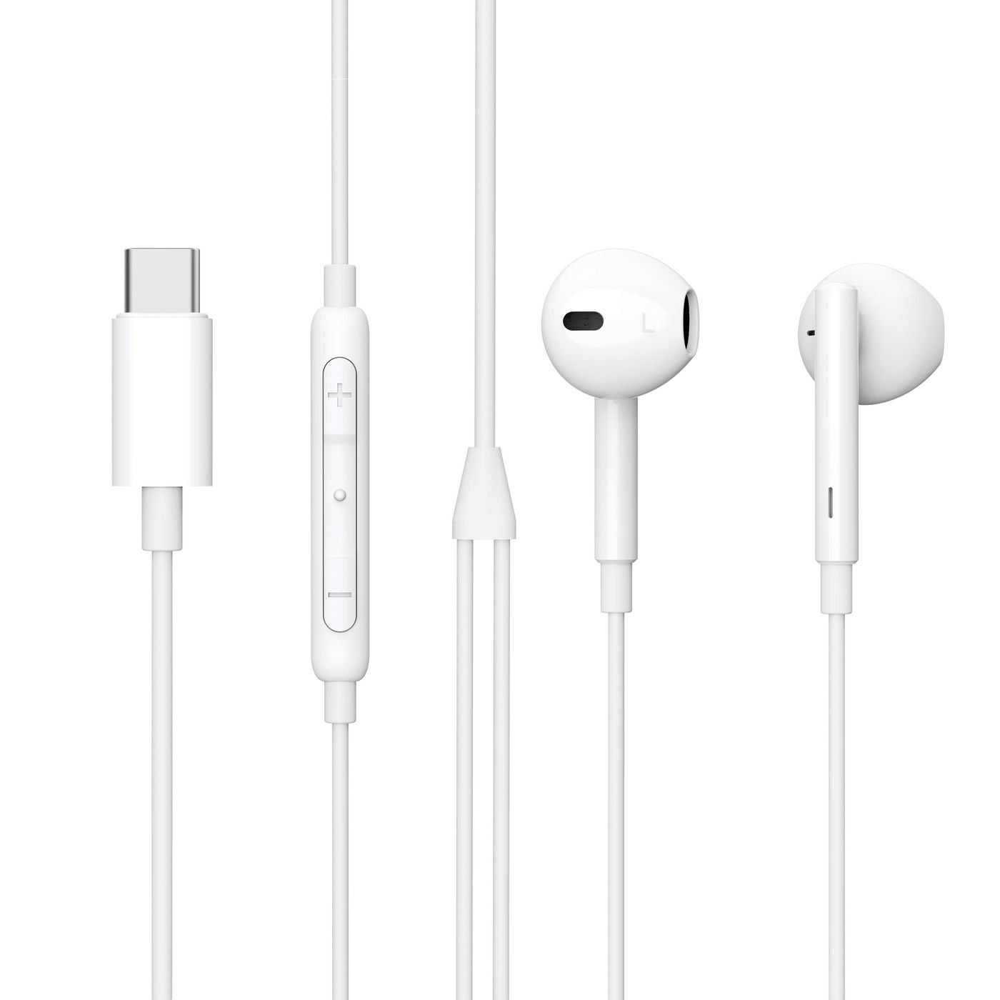 eSTUFF Earpod In-Ear Kopfhörer – Stereo, Kabel, USB-C, für P40 Pro, P30 Pro, Mate 40 Pro und andere, Weiss