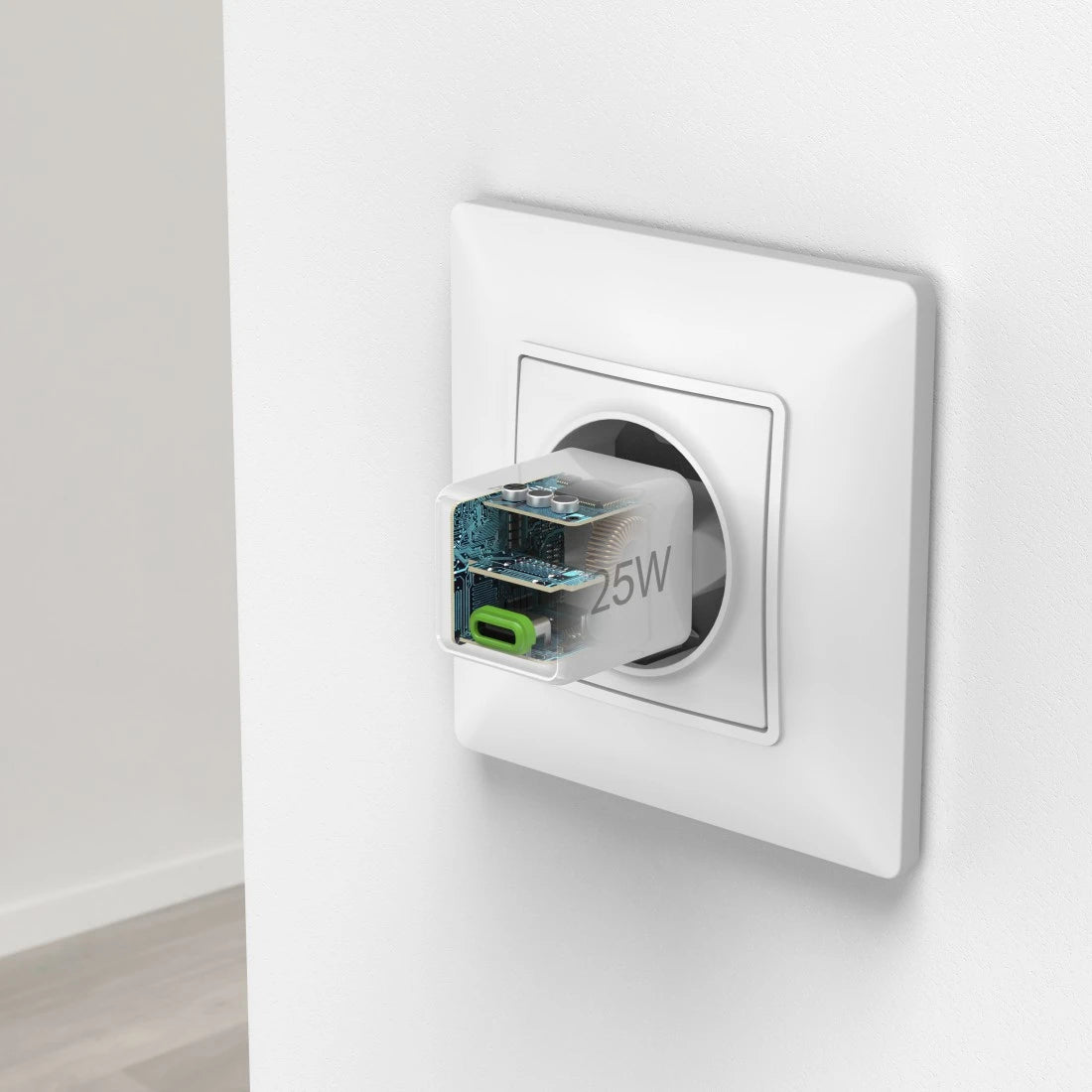 Hama 00201981 USB-Ladegerät 25 W – USB-C×1 – PD 3.0, QC 3.0, EU-Stecker (Typ C) – Weiss