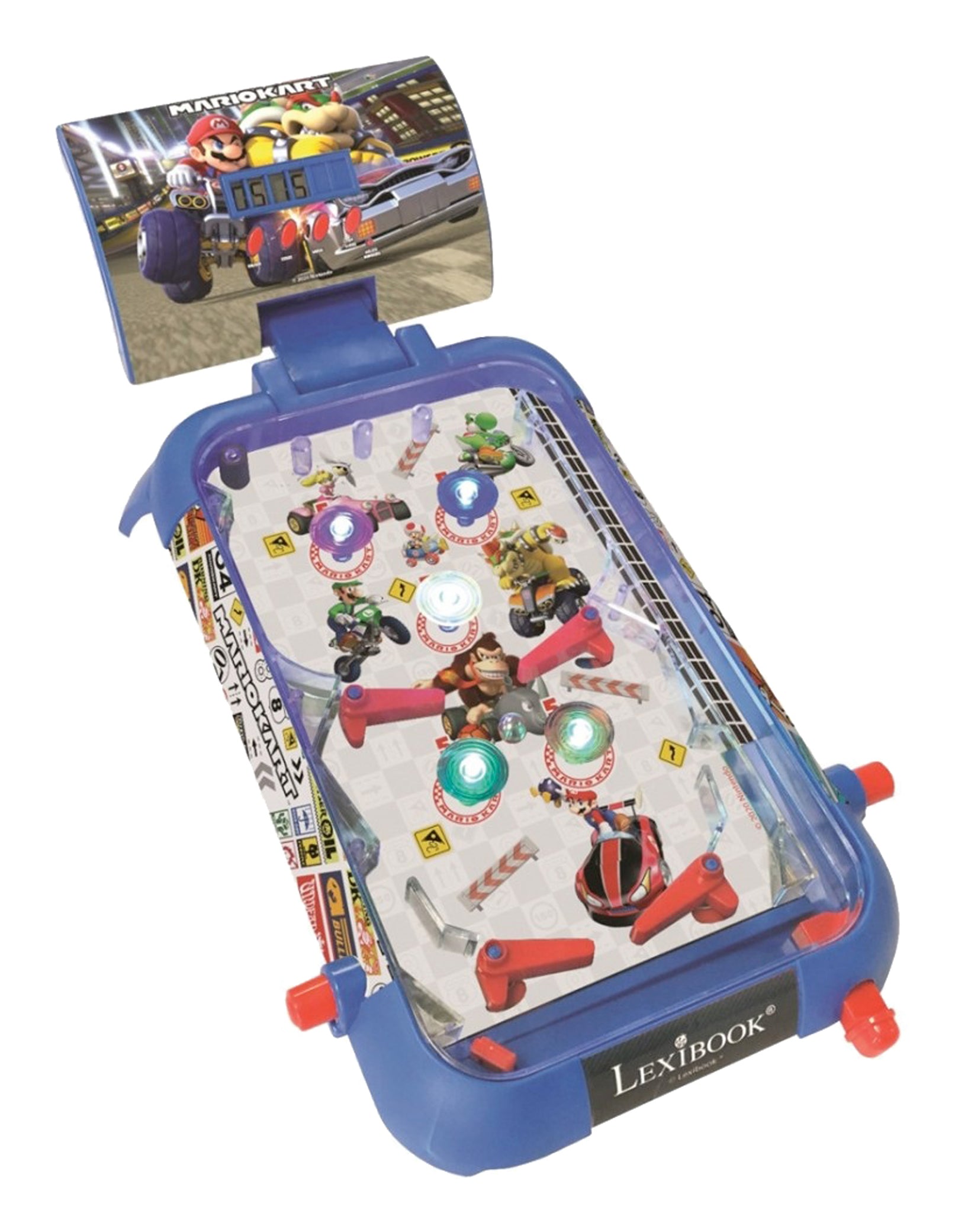 Lexibook Mario Kart elektronischer Flipper – Geschicklichkeitsspiel, 1–2 Spieler, ab 5 Jahren, 30 Min., DE/EN/FR