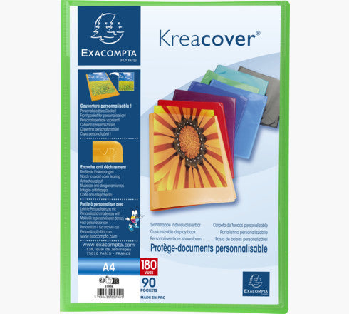 Exacompta Sichtbuch Kreacover, für A4, 90 Hüllen – PP – mehrfarbig, 8er-Pack