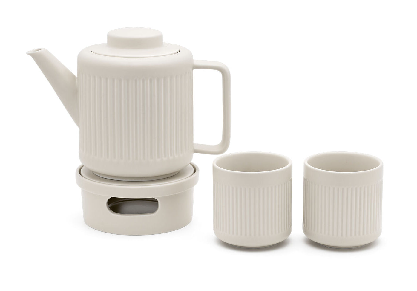 Bredemeijer Teekanne – 1,2 l, 12,5 × 15,5 × 22,5 cm, Porzellan/Edelstahl, Weiss, mit Edelstahlfilter