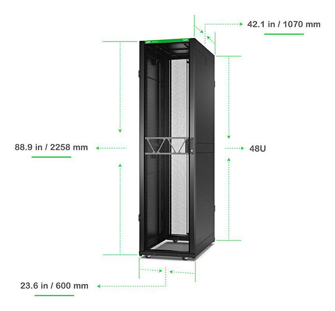 APC NetShelter SX Gen 2 – 19" Netzwerkschrank 48U, abschliessbar, 600 × 1070 × 2258 mm, schwarz