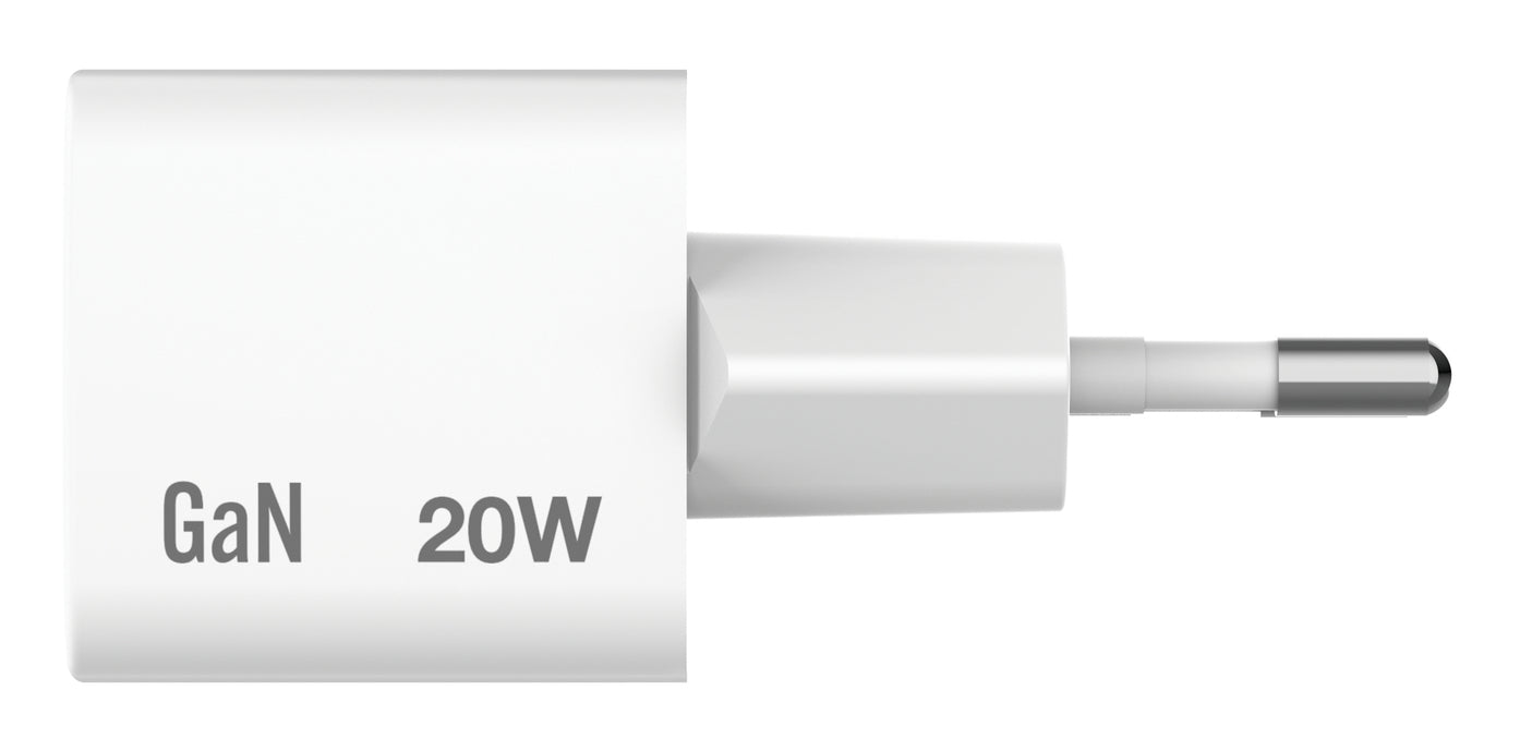 Verbatim 32396 USB-Ladegerät 20 W – USB-C×1 – PD 3.0, GaN – EU-Stecker (Typ C), Weiss