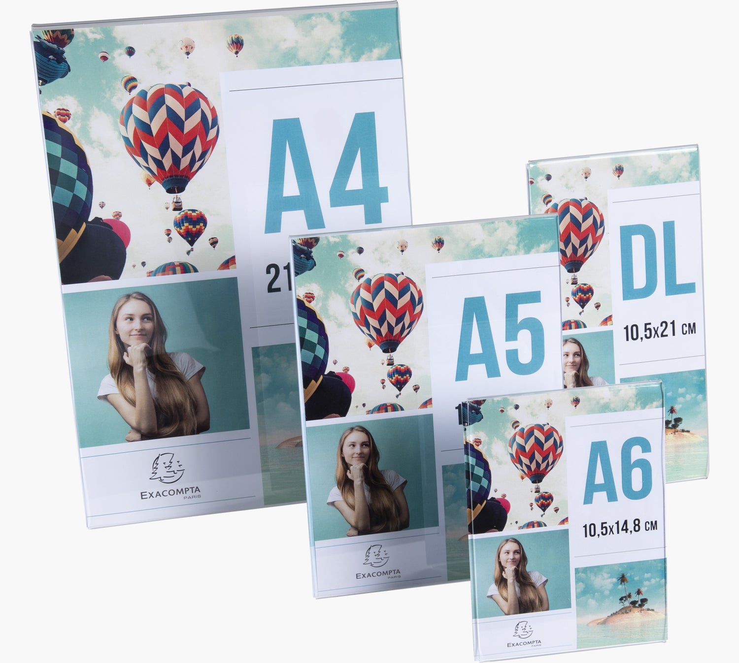 Exacompta Tischaufsteller – für A6 – transparent – Acryl – 105×154×55 mm – 1 Stk.