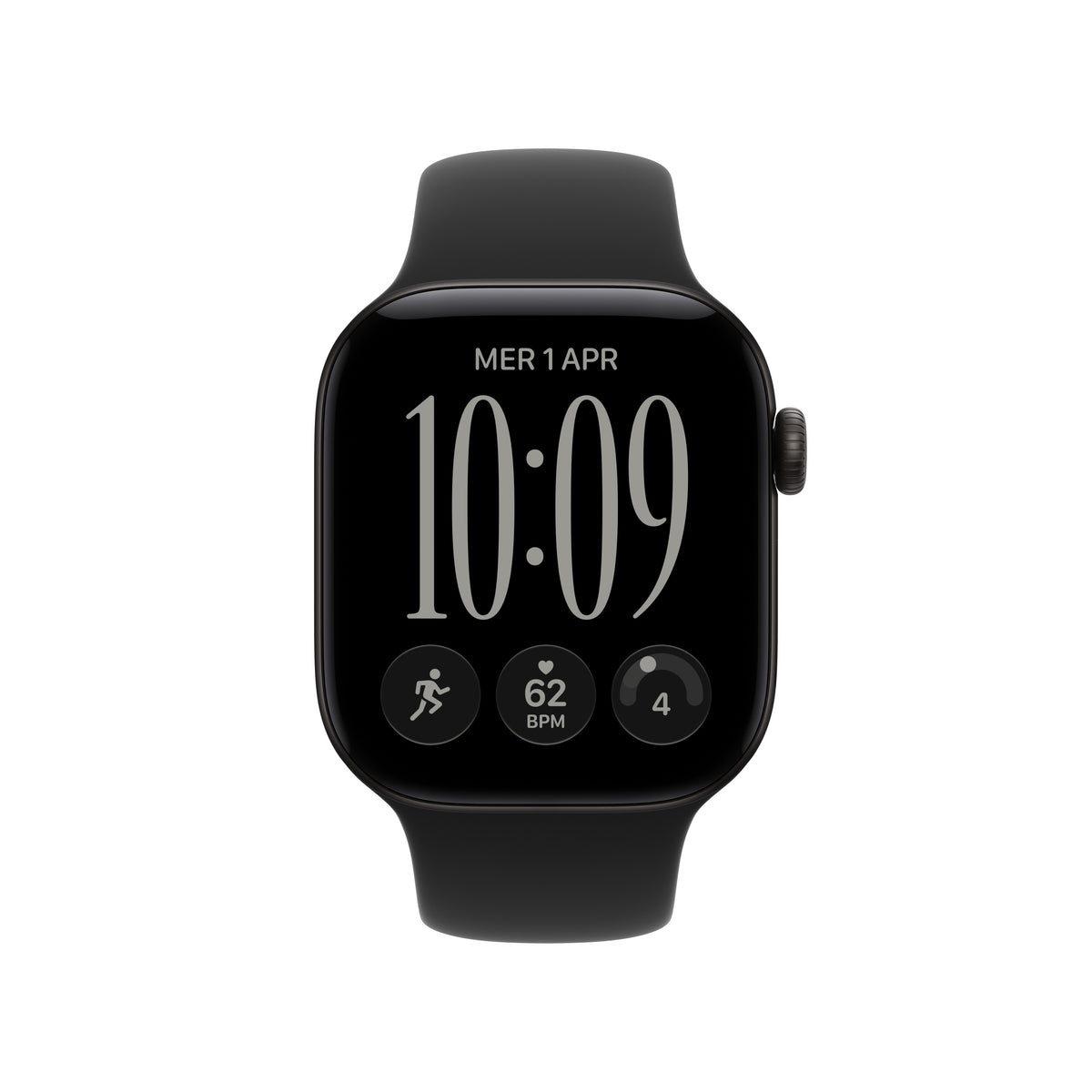 Apple Watch Series 12 42 mm GPS + Cellular – Aluminium Schwarz, Sportarmband, Schwarz, M/L, 50 m, für iPhone