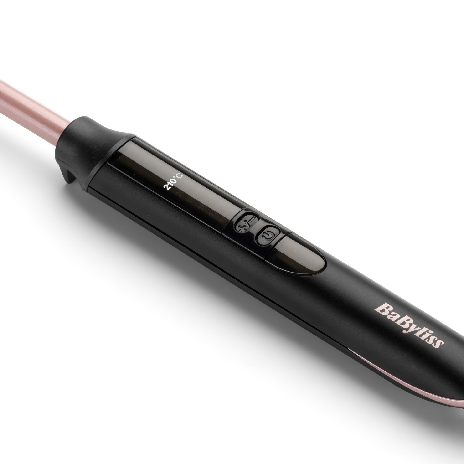 BaByliss Lockenstab C449E – 1 cm Fassdurchmesser, Keramik, 160–210 °C, 2,5 m Kabel, Schwarz/Kupfer