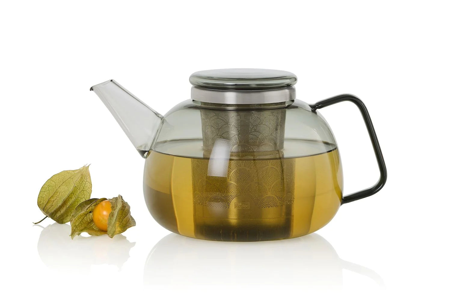 AdHoc Teekanne Yuna – 1,6 l, Ø 15,0 cm, Borosilikatglas/Edelstahl, spülmaschinenfest