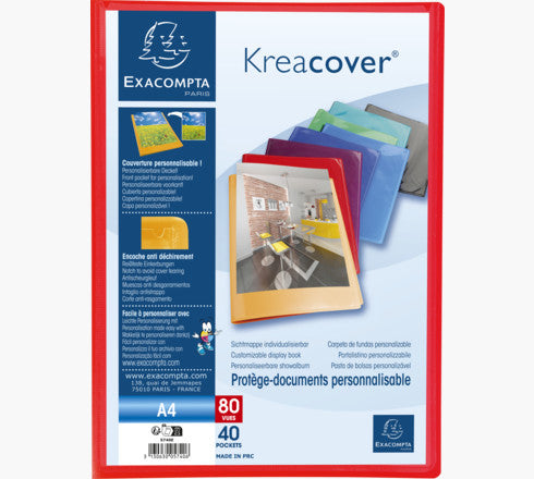 Exacompta Sichtbuch Kreacover A4, 40 Hüllen, PP, assortiert – 12 Stück