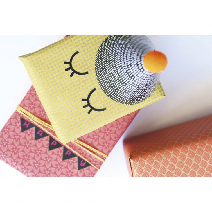Clairefontaine Geschenkpapier Kraft Neon, Motive sortiert – 70 cm × 2 m – 70 g/m² – 1 Stk.
