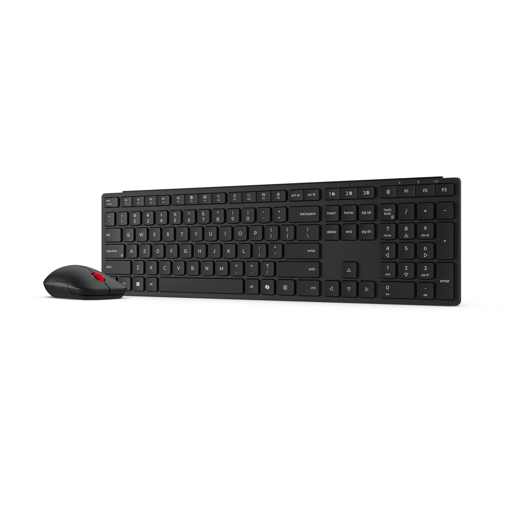 Lenovo Tastatur- und Maus-Set – Bluetooth & 2,4 GHz (USB-A Empfänger) – AZERTY (BE) – Schwarz