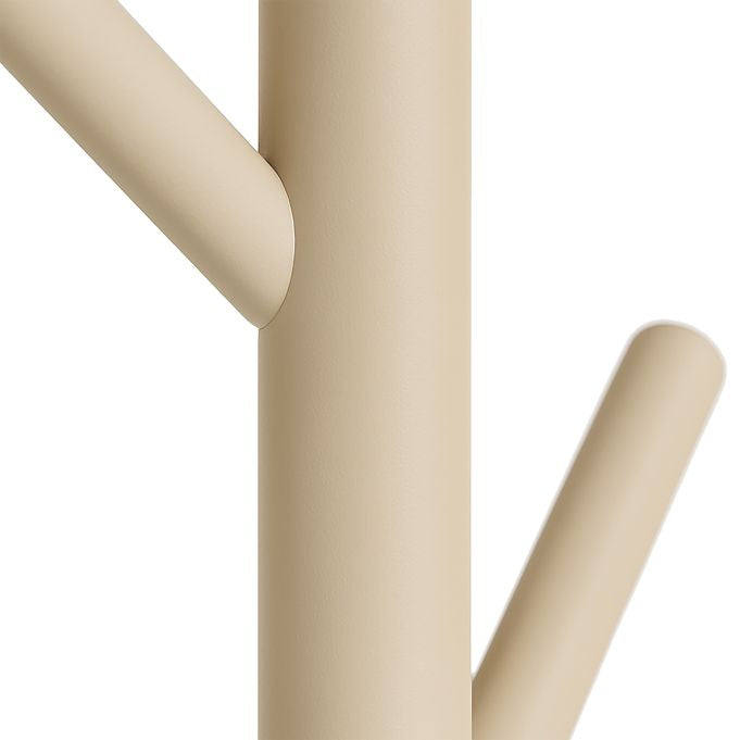 Relaxdays Garderobenständer mit 8 Haken – Holz – Beige – 1'750 mm