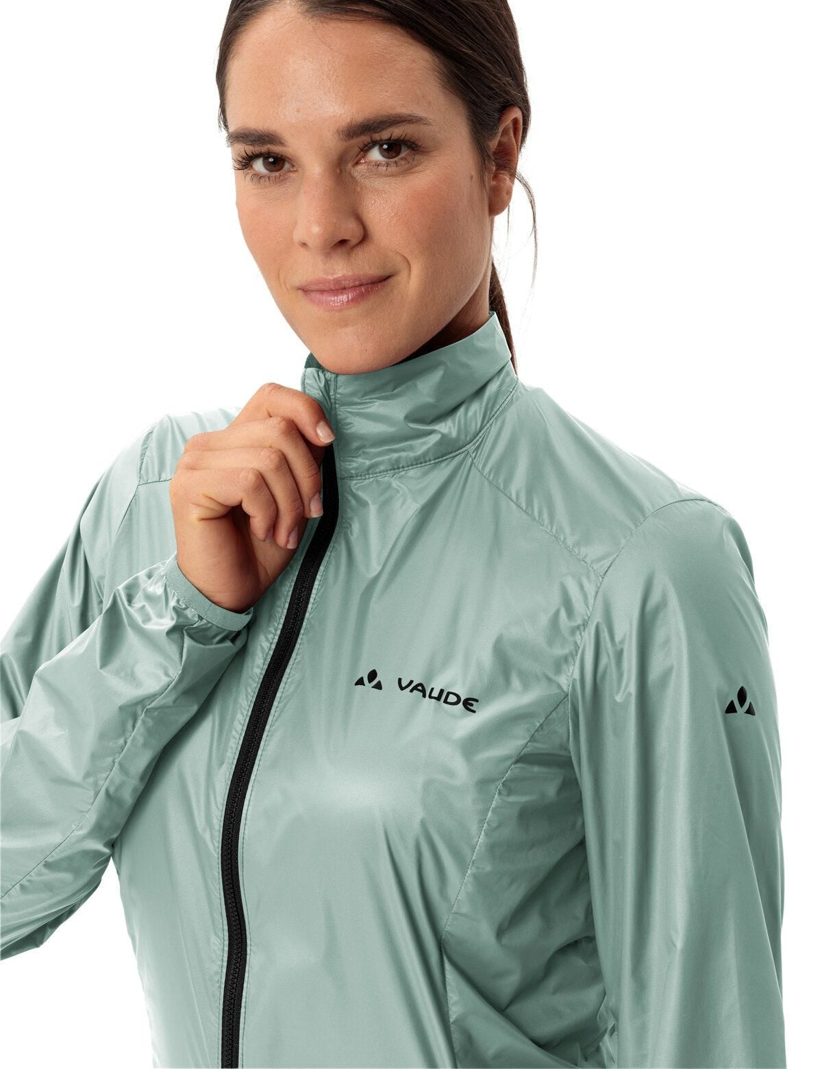 Vaude – Matera Veloweste – Grösse 36 – Grün, Polyamid (recycelt), Winddicht, Wasserabweisend, Reflektierend