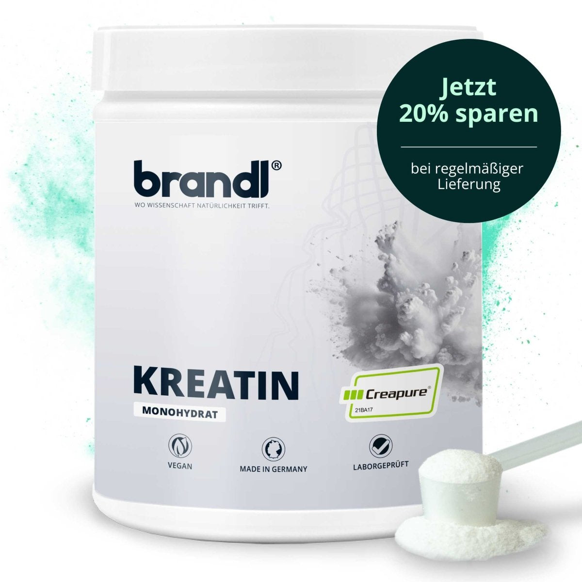 Brandl Nutrition Kreatin Monohydrat Pulver – Neutral – 500 g