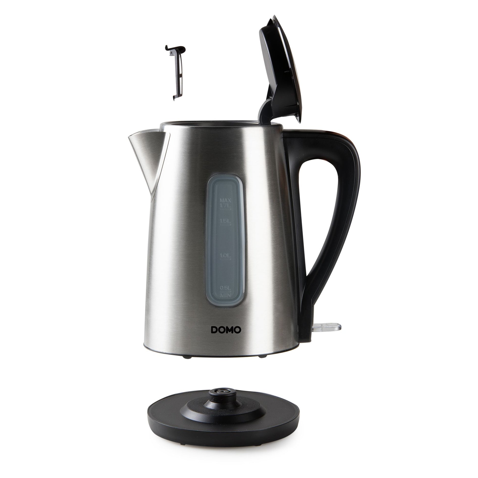 Domo Wasserkocher – 1,7 l, Edelstahl, Anthrazit, DO9268WK