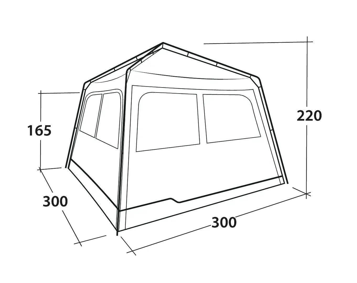 Outwell Fastlane 300 Shelter – Pavillon – 300×300×220 cm, grau, Stahl