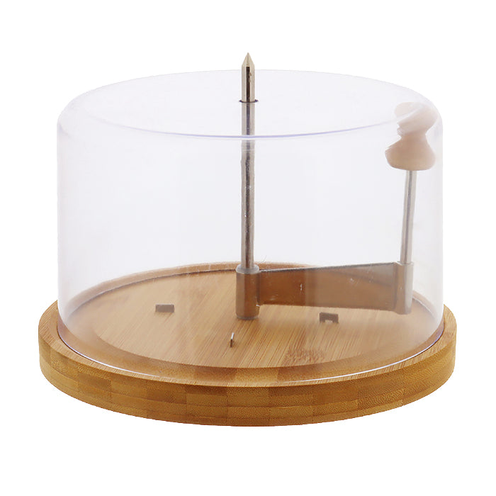 Kesper Käsehobel Ø 22 × 14,3 cm, Kunststoff/Bambus, Klinge Edelstahl, transparent/braun, mit Ständer