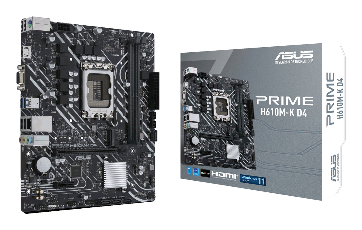 ASUS PRIME H610M-K D4 – Mainboard – LGA 1700, Intel H610, mATX, DDR4