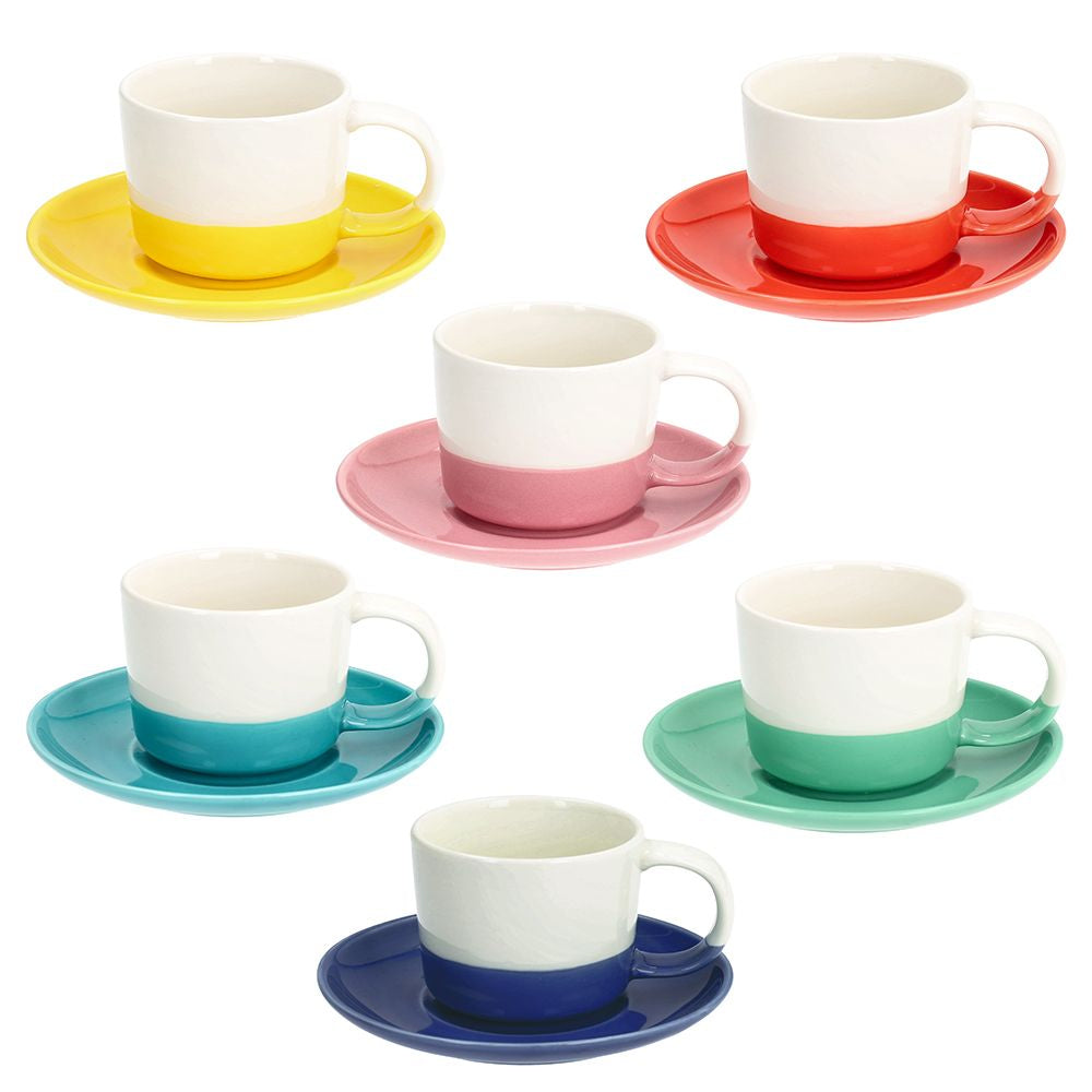 Tognana Porcellane Kaffeetassen Iris – 6er Set, 210 ml, Ø 8 cm, Knochenporzellan, spülmaschinenfest