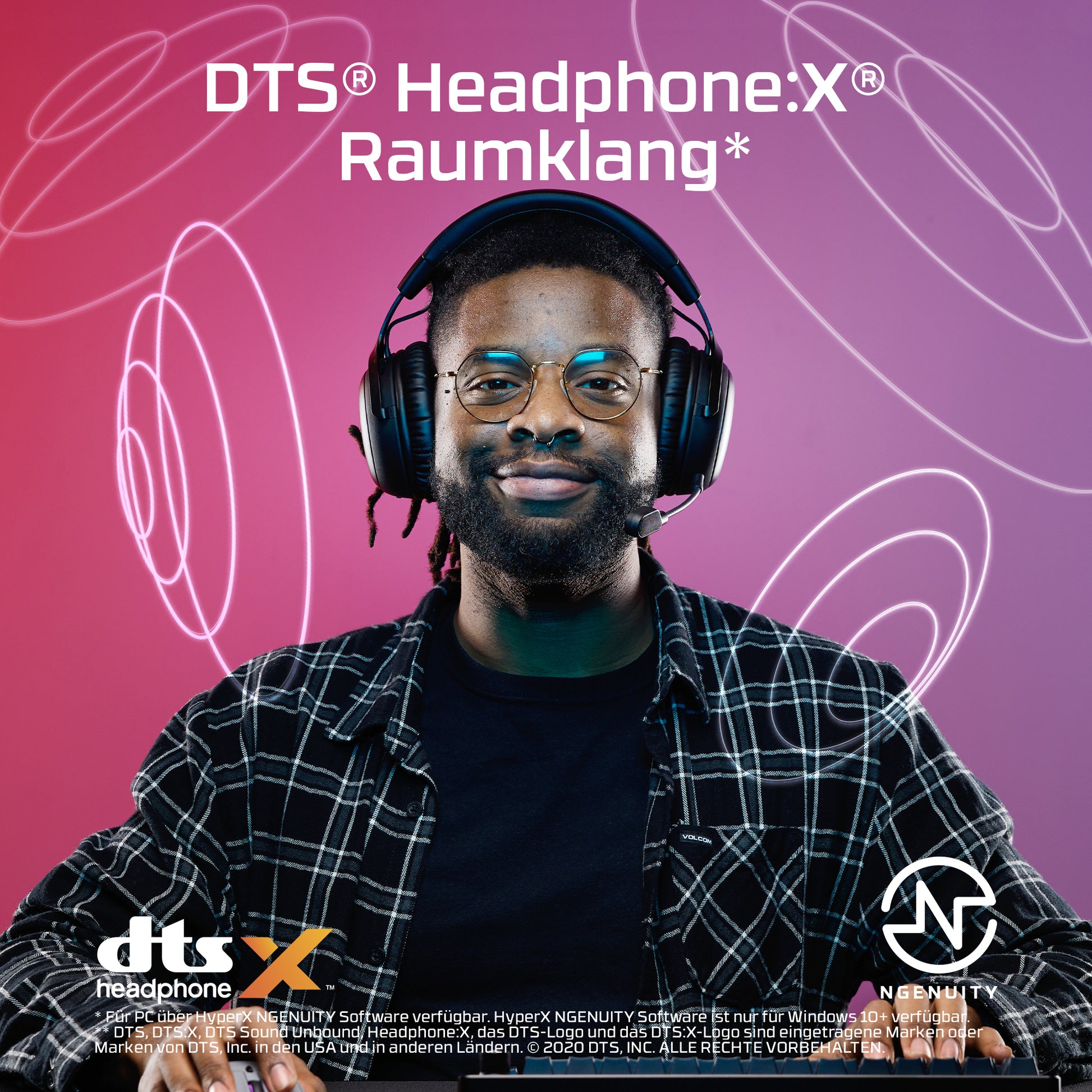 HyperX Cloud III S – Gaming-Headset (Over-Ear), Surround-Sound – Schwarz/Rot – für PS4