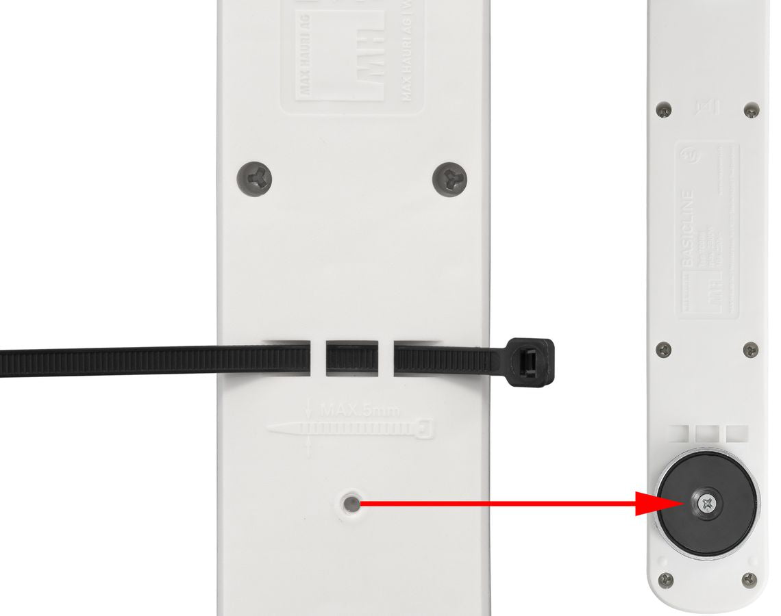 Max Hauri AG Max Hauri Basic Line – Steckdosenleiste, 4× T13, mit Schalter, 1,5 m, Stecker T12, IP20