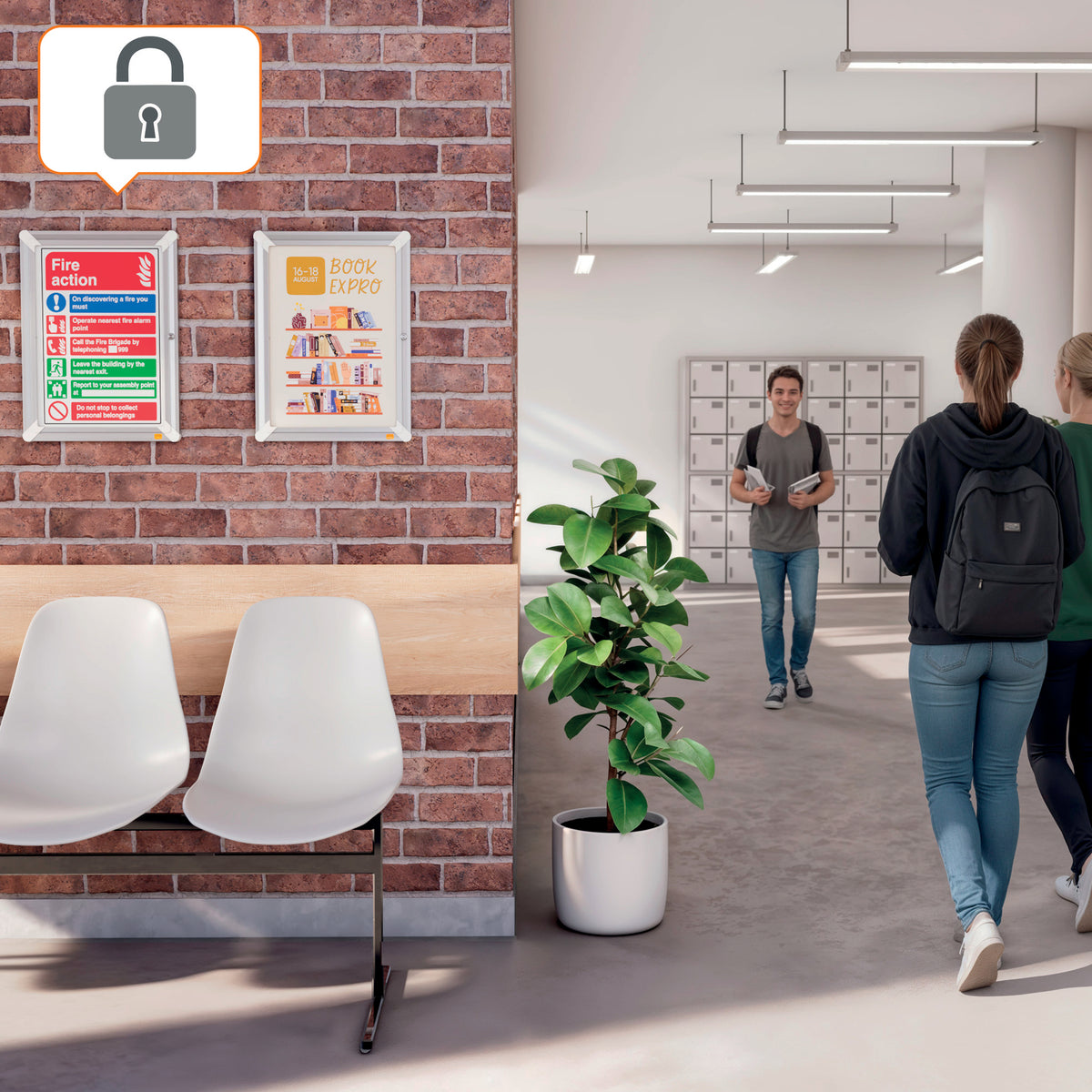 Nobo Plakatrahmen Premium Plus – für A3 – abschliessbar – Silber – Aluminium/Polypropylen (PP)
