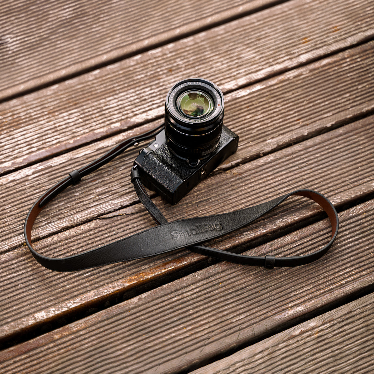 SmallRig 5208 Kameragurt – Echtes Leder, verstellbar 150 cm – für Digitalkamera – Schwarz
