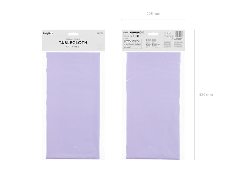 PartyDeco Tischdecke – 183×137 cm, PEVA, Lavendel, Geburtstag