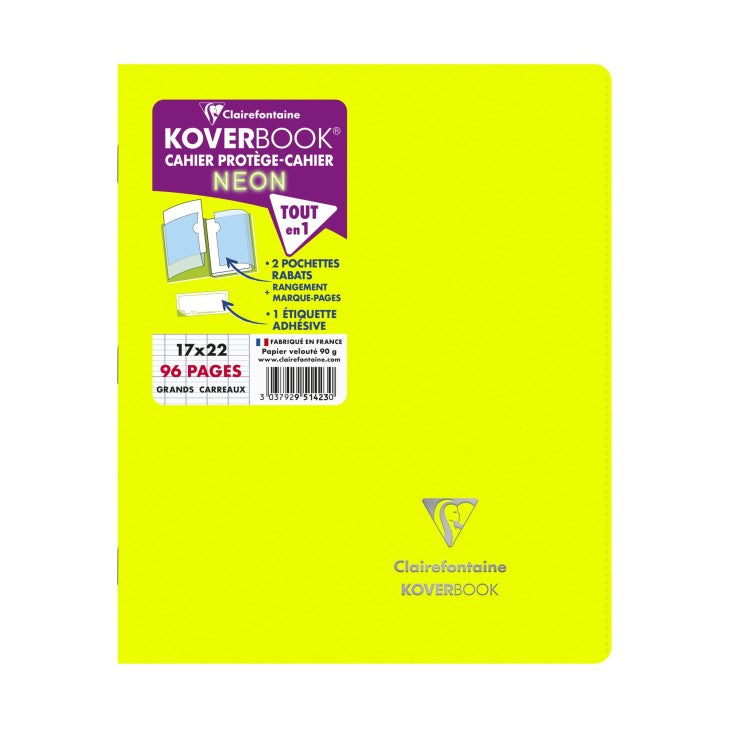 Clairefontaine Notizheft – 170 × 220 mm – Softcover, Polypropylen-Cover, Einstecktasche, mehrfarbig, PEFC