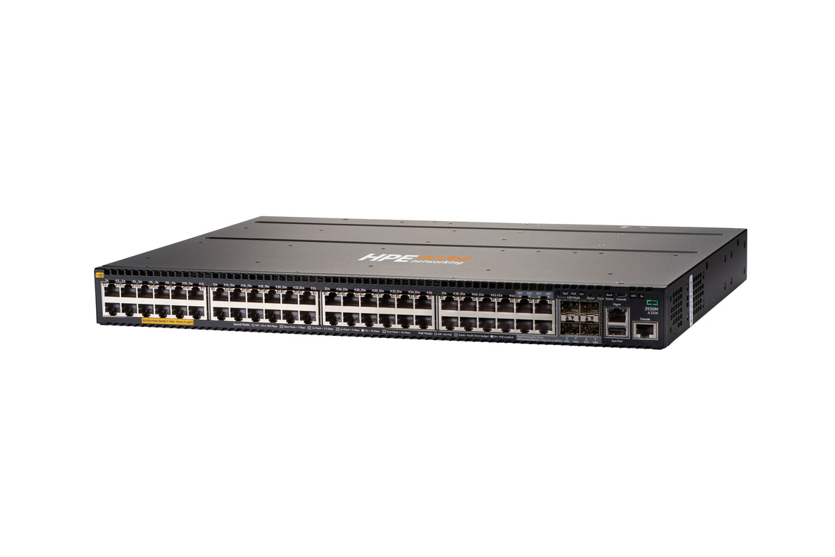 HPE 2930M-48G – Managed Switch – 44×GbE, 4×SFP+, L3, PoE+ 1440 W, 1U