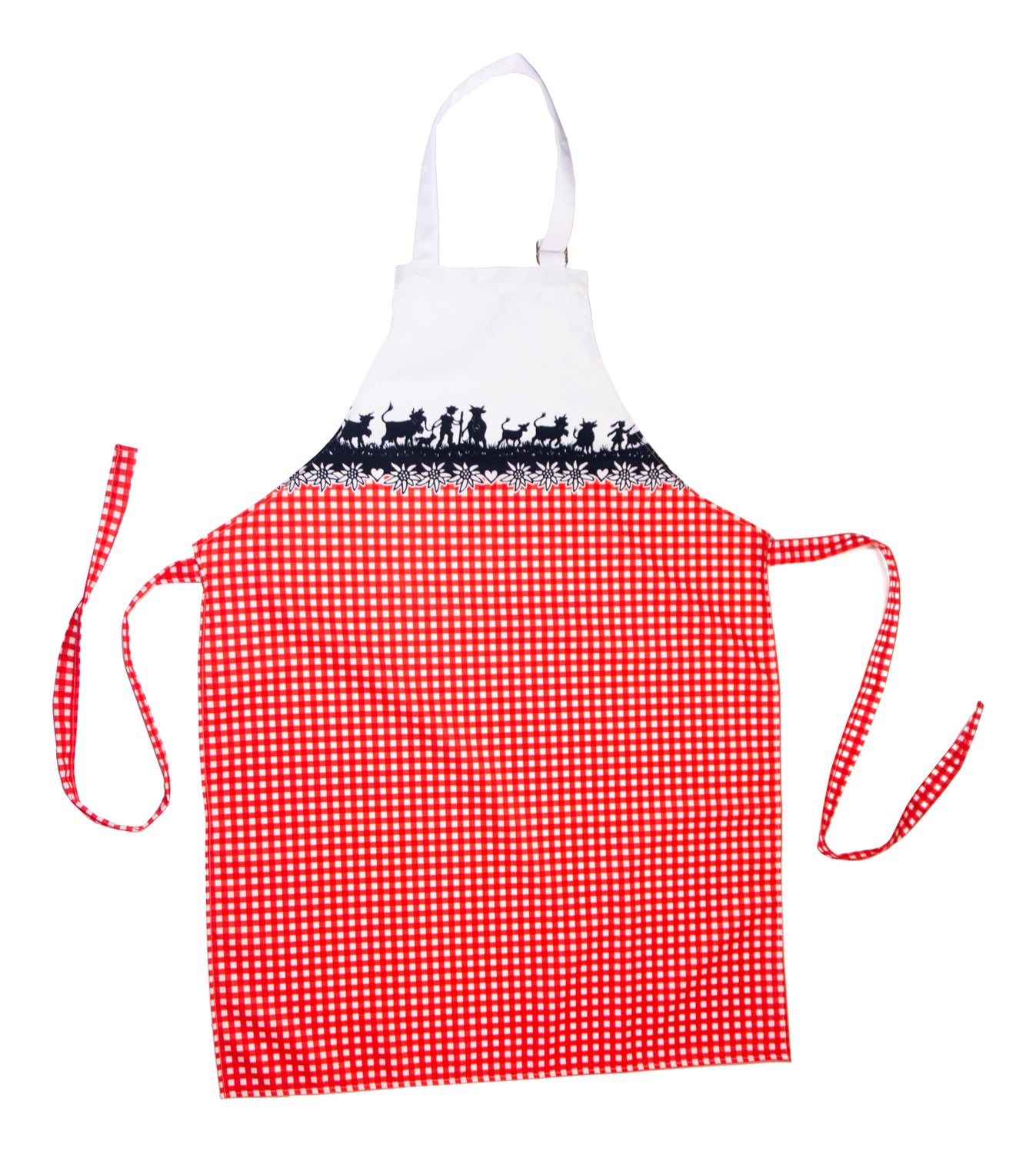 Trendform SWISS VICHY – Kochschürze, 97 × 70 cm, Polyester, schwarz/rot/weiss