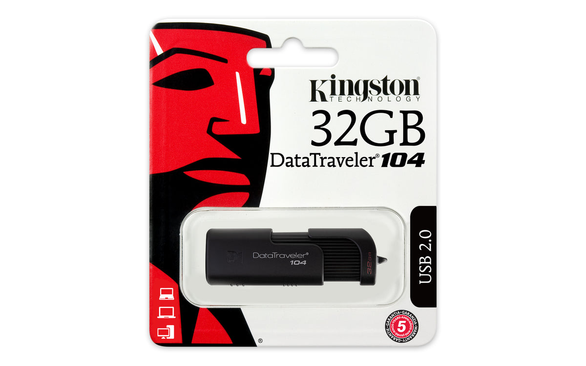Kingston Technology Kingston DataTraveler 104 – 32 GB, USB Typ-A, USB 2.0 – für Windows, Mac, Linux und ChromeOS