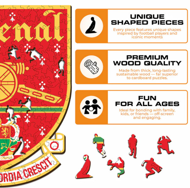 Iconic Puzzles Arsenal FC Retro Logo – Logikspiel, 1 Spieler, ab 10 Jahren, mehrsprachig