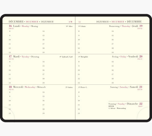 Exacompta Die Geplante Woche 13 – Wochenagenda 2027, 1 Woche/2 Seiten, 9,0 × 13,0 cm