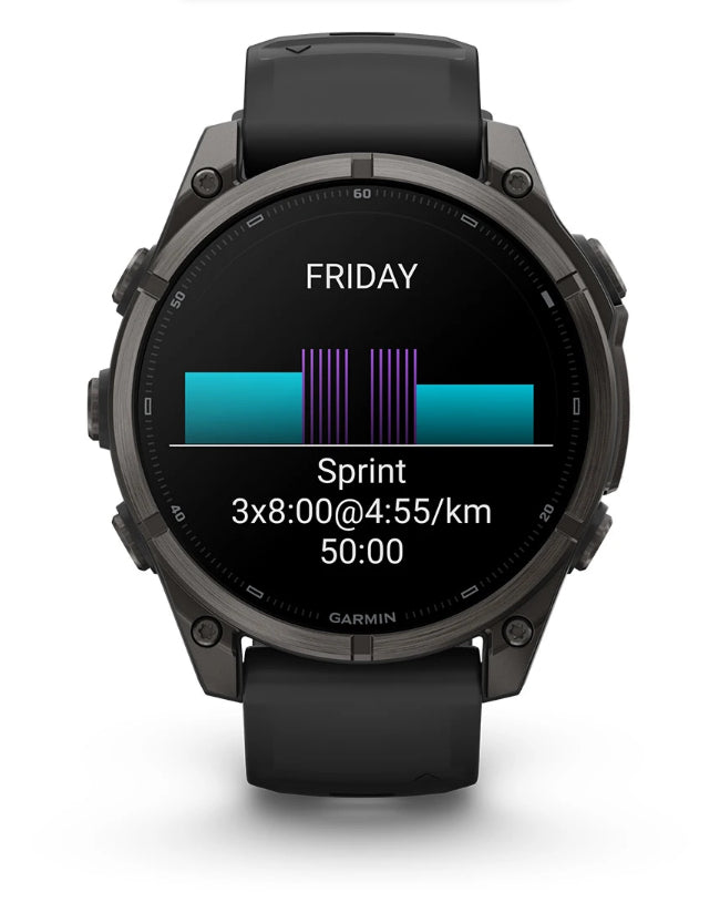 Garmin Fenix 9 47 mm GPS – Titan Carbongrau, Grau, 100 m, für Android, iOS