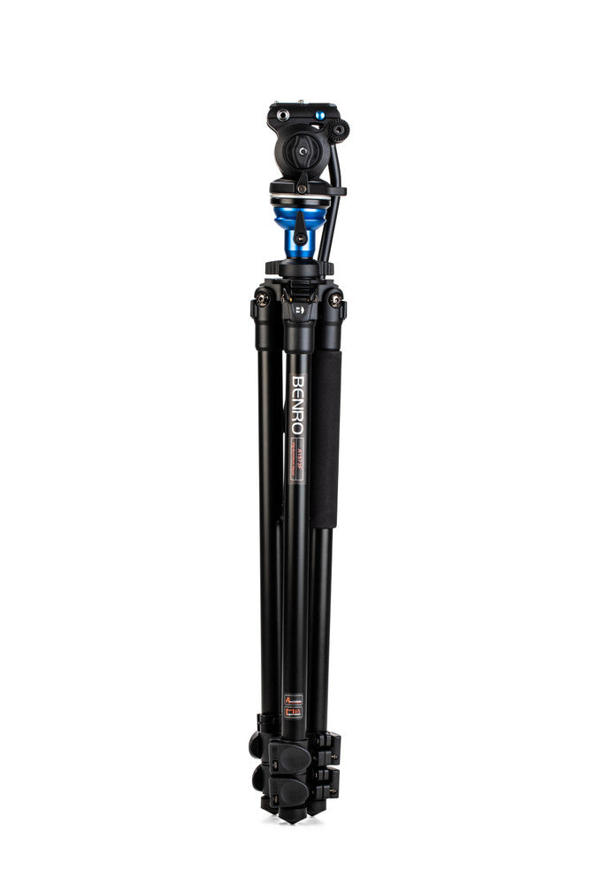 Benro A1573FS2PRO Videostativ Kit – bis 157,5 cm – Traglast 2,5 kg – Videokopf, Tragetasche – Schwarz