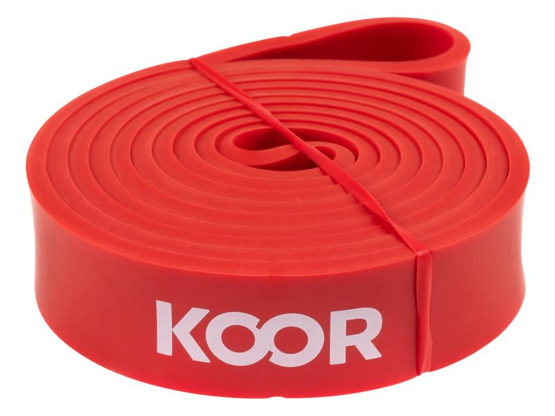 KOOR Fitnessband – sehr schwer, 35–50 kg Widerstand – 208 cm – rot – Latex