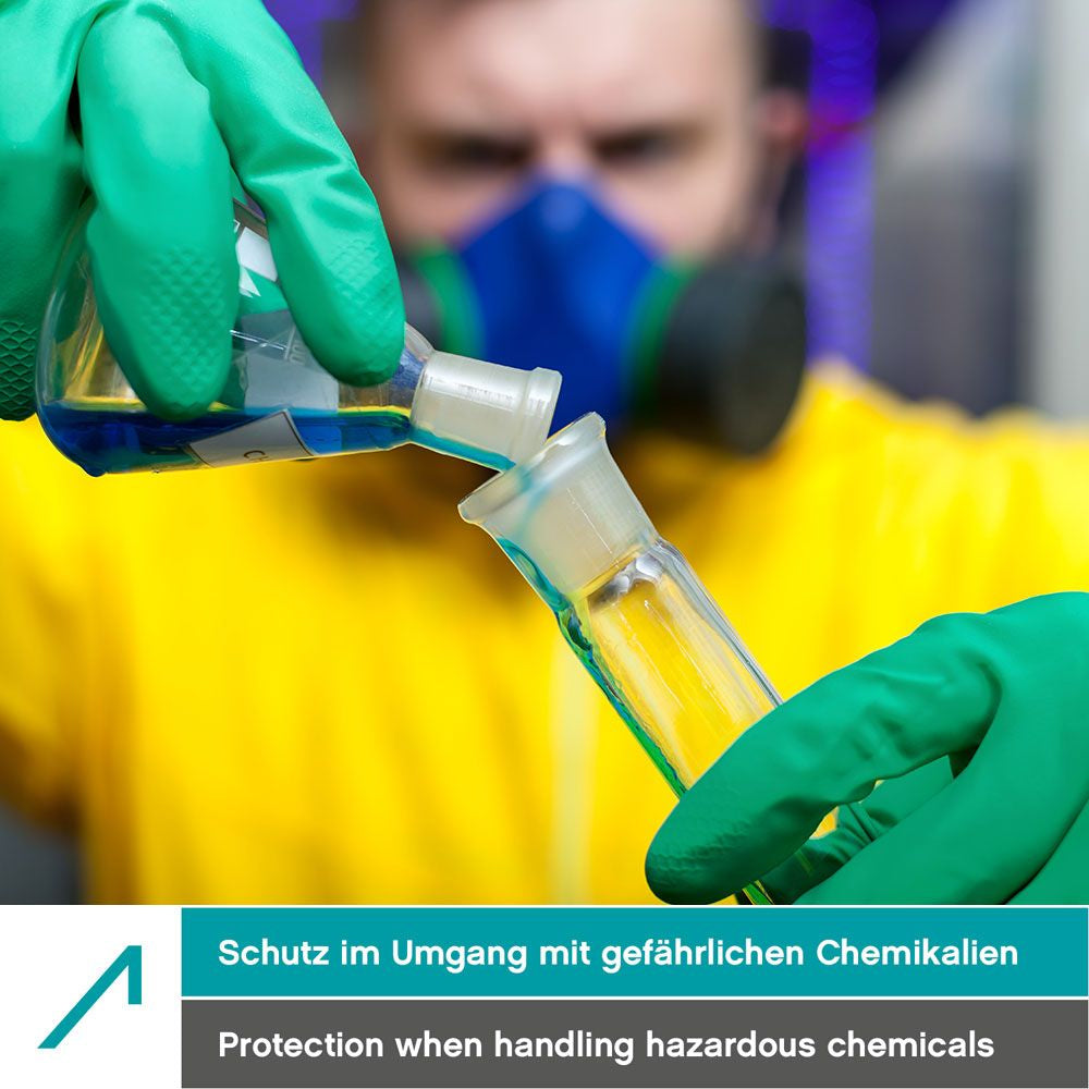 ACE Einweghandschuhe Nitril – S, 6 Stück – Grün, Chemikalienbeständig